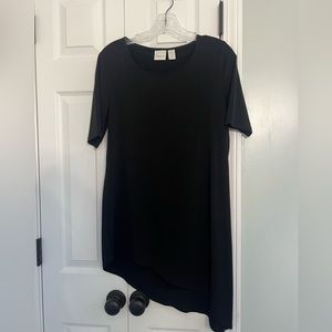 Chico’s asymmetrical black short sleeve size 0